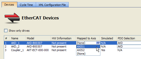 Pipe Network - Mapping Axis to Drive